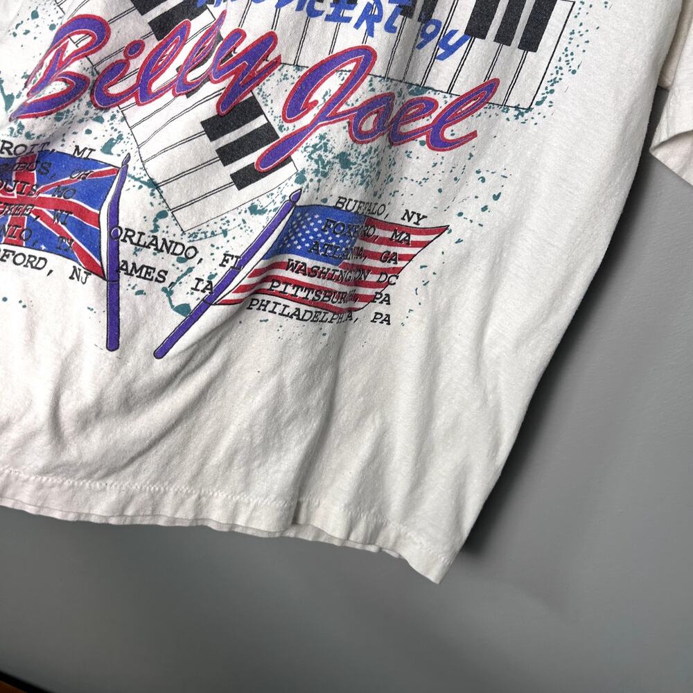Vintage Elton John Billy Joel T-Shirt Pianoman Face to Face 94 90's Thrashed XL - Picture 2 of 12
